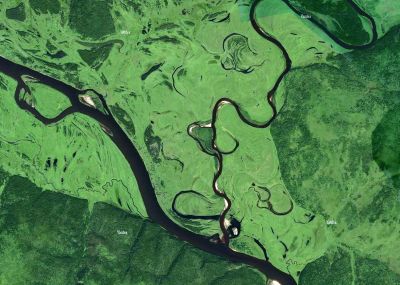 Космоснимок устья реки Деп